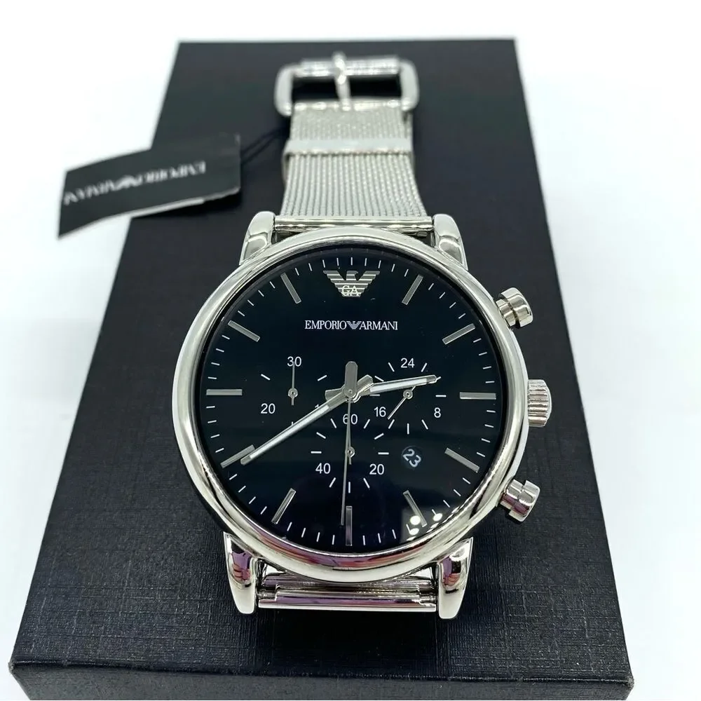 Emporio Armani Chronograph Stainless Steel Watch AR1808 New
